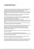 Leadership Exam 1 Latest &lpar;2026&sol;2027&rpar; Verified Answers by Experts