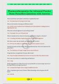 Pharmacotherapeutics for Advanced Practice  Nurse Prescribers Questions with Answers 