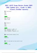 MLT ASCP Exam Review &lpar;Latest 2025&sol; 2026 Update&rpar; Q&sol;A &vert; Grade A&vert; 100&percnt; Correct &lpar;Verified Answers&rpar;