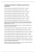 STARBUCKS BARISTA TRAINING QUESTIONS & ANSWERS