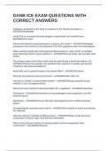 DANB ICE EXAM QUESTIONS WITH CORRECT ANSWERS