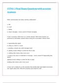 CCNA 1 Final Exam Questions with accurate Answers