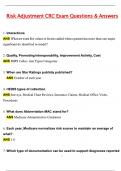 CRC Risk Adjustment Actual Exam Newest &lpar;Latest 2025 &sol; 2026 Update&rpar; Questions & Accurate Correct Answers &lpar;100&percnt; Correct Verified Answers&rpar; Already Graded A&plus;