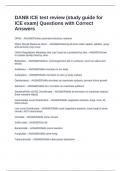 DANB ICE test review &lpar;study guide for ICE exam&rpar; Questions with Correct Answers