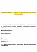  PHARMACOLOGY EXAM 1 - MULTIPLE CHOICE QUESTIONS AND ANSWERS GRADED A&plus; 2025
