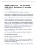 Health Assessment 2 &lpar;NR 304&rpar; Exam 1 Study Guide Questions with Accurate Answers