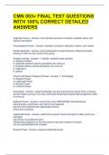 CMN 003v FINAL TEST QUESTIONS WITH 100&percnt; CORRECT DETAILED ANSWERS 