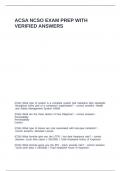 ACSA NCSO EXAM PREP WITH VERIFIED ANSWERS