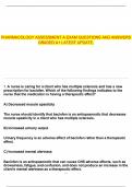 PHARMACOLOGY ASSESSMENT A EXAM QUESTIONS AND ANSWERS GRADED A&plus; LATEST UPDATE&period;