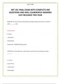 ART 101 FINAL EXAM WITH COMPLETE 400 QUESTIONS AND WELL ELABORATED ANSWERS JUST RELEASED THIS YEAR