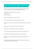 Microeconomics Exam 1 Study Guide with Complete Version with Verified Solutions