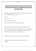 OWNER BUILDER EXAM STUDY GUIDE WITH 480 QUESTIONS AND WELL ELABORATED SOLUTIONS JUST RELEASED