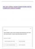 NR 507 FINAL EXAM QUESTIONS WITH COMPLETE SOLUTIONS&excl;&excl;