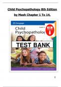Solutions Manual &ndash; Child Psychopathology &lpar;8th Edition&comma; Mash & Wolfe&rpar; Chapter 1-14 PDF