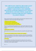 NSG 3450 EXAM 1 MENTAL HEALTH GALEN  COLLEGE 2025&sol;2026 WITH ACTUAL  CORRECT QUESTIONS AND VERIFIED  DETAILED ANSWERS &vert;FREQUENTLY TESTED  QUESTIONS AND SOLUTIONS &vert;ALREADY  GRADED A&plus;&vert;NEWEST&vert; BRAND NEW VERSION  &excl;&excl;&excl;&vert;LATEST UPDATE