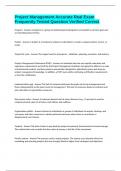 Project Management Accurate Real Exam Frequently Tested Question Verified Correct