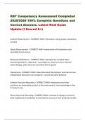 RBT Competency Assessment Completed 2025&sol;2026 100&percnt; Complete Questions and Correct Answers&period; Latest Real Exam Update &lpar;I Scored A&plus;&rpar;