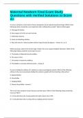 Maternal Newborn Final Exam Study Questions with Verified Solutions to Score A&plus;
