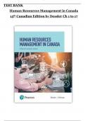Human Resources Management in Canada &ndash; 15th Canadian Edition &lpar;Dessler&rpar; &vert; Complete Test Bank &vert; All Chapters