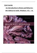 An Introduction to Brain and Behavior &ndash; 6th Edition &lpar;Kolb&comma; Whishaw&rpar; &vert; Complete Test Bank &vert; All Chapters