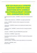 NUR 224 Medication UPDATED 2025&sol;2026 COMPLETE EXAM QUESTIONS WITH CORRECT SOLUTIONS&vert;&vert;ALREADY GRADED 100&percnt; GUARANTEED PASS&excl;&excl;&excl;