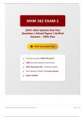 NHM 362 EXAM 2 &lpar;2025-2026 Update&rpar; Real Past Questions &vert; Solved Papers &vert; Verified Answers - 100&percnt; Pass