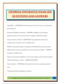 GEORGIA INSURANCE EXAM 2025 QUESTIONS AND ANSWERS