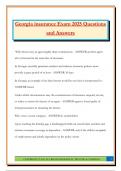 Georgia insurance Exam 2025 Questions and Answers