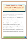 Georgia Property and Casualty Insurance Exam 2025 Questions and Answers