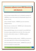 Insurance adjuster exam 2025 Questions and Answers