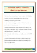 Insurance Adjuster Exam 2025 Questions and Answers