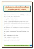 GA Insurance Adjuster Course Exam 2025 Questions and Answers