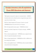 Georgia insurance rules & regulations Exam 2025 Questions and Answers