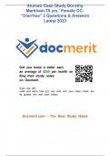 iHuman Case Study Dorothy Markham&comma;78 yrs&period;&rsquo; Female CC&colon; &OpenCurlyDoubleQuote;Diarrhea&rdquo; 2 Questions & Answers Latest 2025