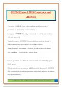 CGFM Exam 1 2025 Questions and Answers