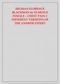 IHUMAN FLORENCE BLACKMAN 66 YEAROLD FEMALE &ndash; CHEST PAIN 2 DIFFERENT VERSIONS OF THE ANSWER EXPERT