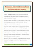 WV Claims Adjuster Licensing Exam 2025 Questions and Answers