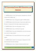 WV Licensing Exam 2025 Questions and Answers