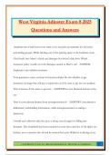 West Virginia Adjuster Exam 8 2025 Questions and Answers
