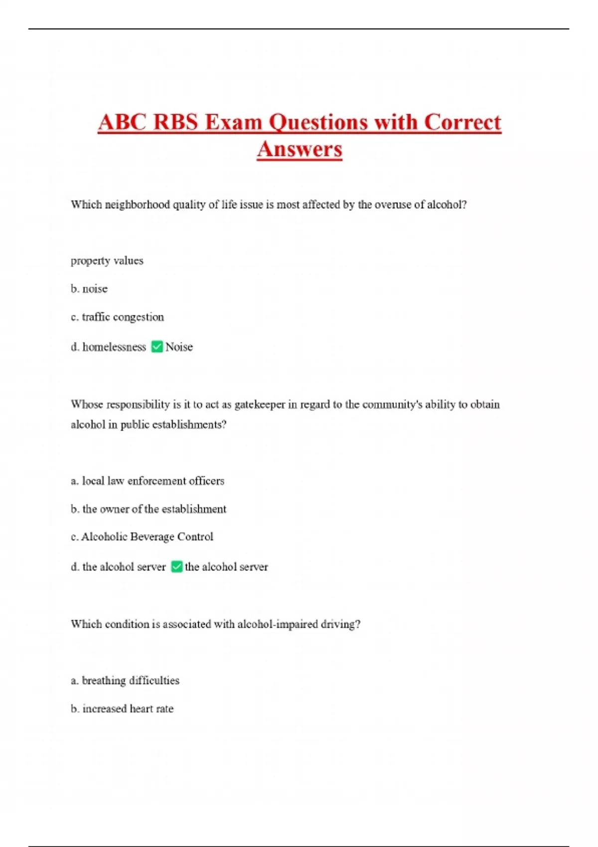 Abc Rbs Server ABC RBS Exam Questions with Correct Answers - RBS II.... - Stuvia US