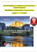 SOLUTION MANUAL for Auditing & Assurance Services A Systematic Approach 12th Edition by William Messier Jr&comma; Steven Glover&comma; Chapters 1 - 21 &sol; Complete