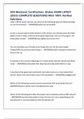 SOS Mechanic Certification- Brakes EXAM LATEST &lpar;2025&rpar; COMPLETE QUESTIONS With 100&percnt; Verified Solutions&comma;