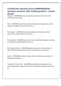 Certified Peer Specialist Exam COMPREHENSIVE questions answered&comma; 2025 verified graded A&plus; already passed&excl;