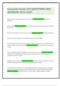 Counselor Exam 235 QUESTIONS AND ANSWERS 2024-2025