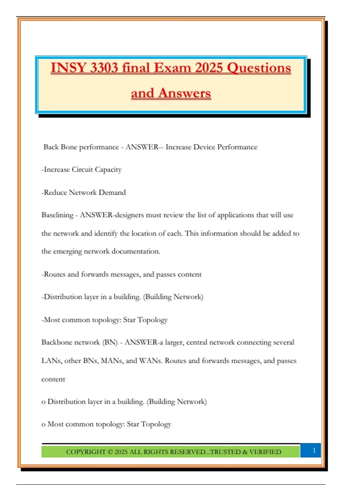 INSY 3303 final Exam 2025 Questions and AnswersINSY 3303 final Exam ...