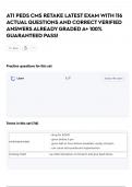 ATI PEDS CMS RETAKE LATEST EXAM WITH 116  ACTUAL QUESTIONS AND CORRECT VERIFIED  ANSWERS ALREADY GRADED A&plus; 100&percnt;  GUARANTEED PASS&excl;
