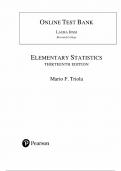 Test Bank for Elementary Statistics 13th Edition by Mario Triola