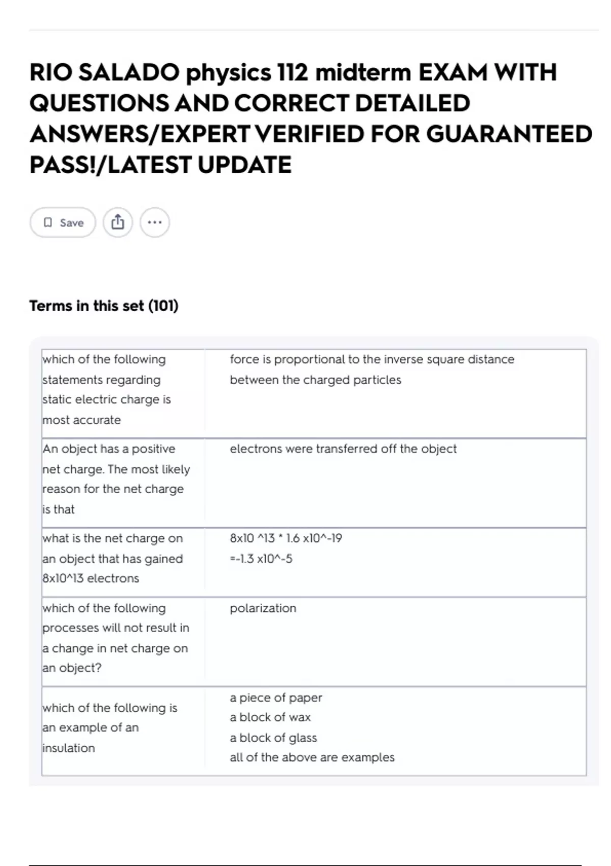RIO SALADO physics 112 midterm EXAM WITH QUESTIONS AND CORRECT DETAILED ...