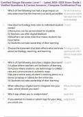Certified Google Educator Level 1 &ndash; Latest 2024&ndash;2025 Exam Guide &vert; Verified Questions & Correct Answers &vert; Complete Certification Prep