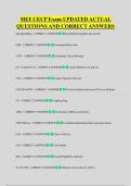 MEF CECP Exam UPDATED ACTUAL  QUESTIONS AND CORRECT ANSWERS